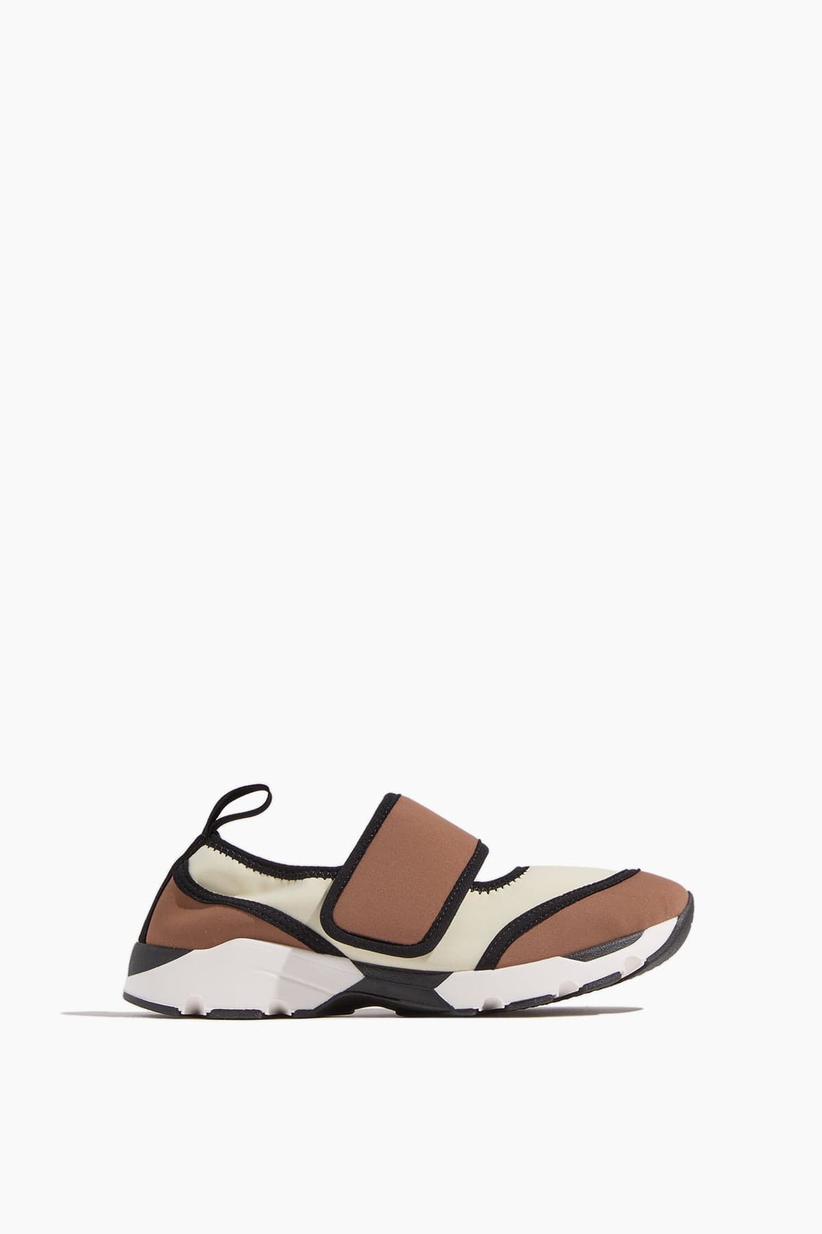 Marni Mary Jane Running Sneaker in White/Light Brown
