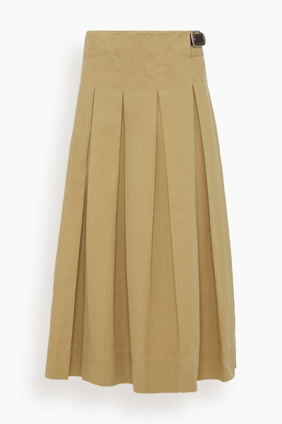 Carolina Chino Pleat Skirt in Chino