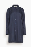 Rohe Signature Elongated Silk Shirt in Night