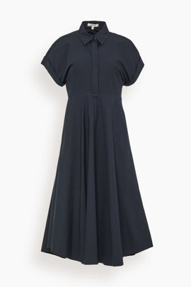 Poplin Power Dress in Midnight