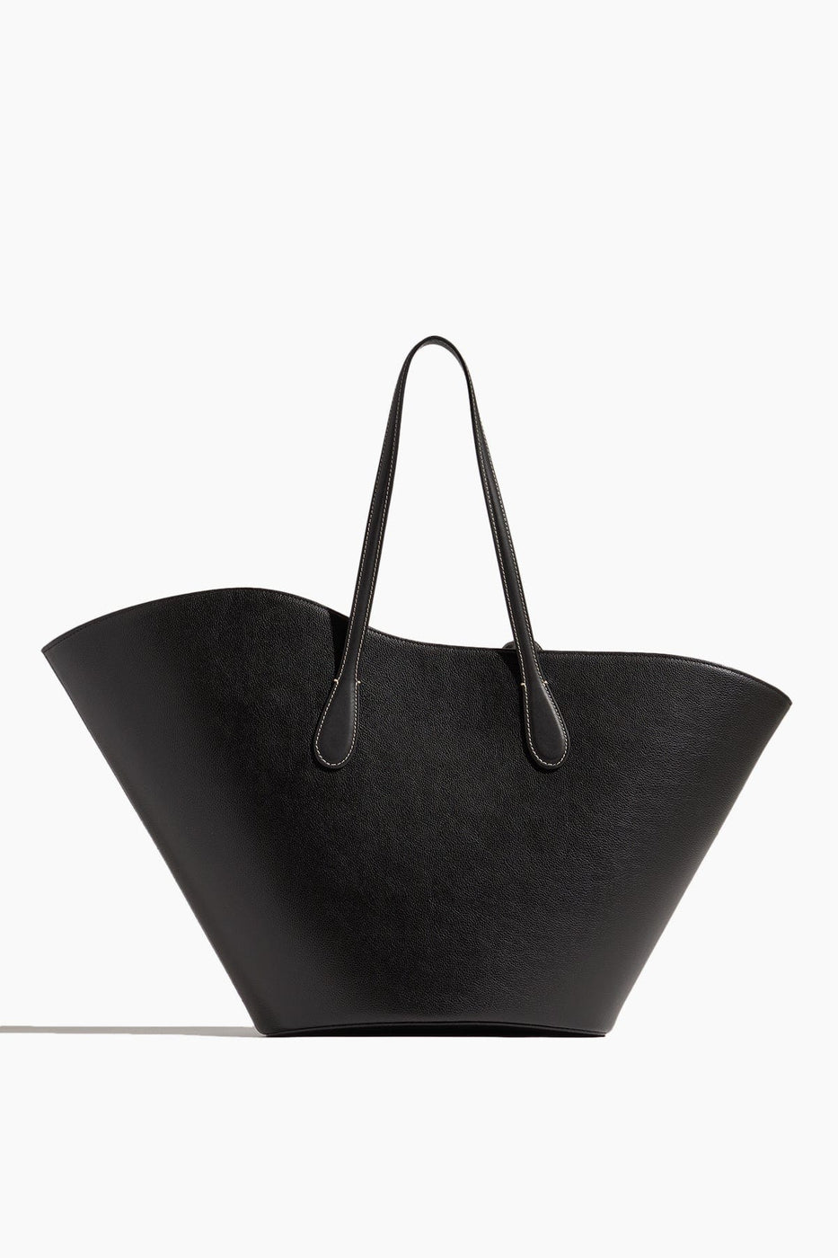 Little Liffner Tote Bags Open Tulip Large Tote in Black Leather