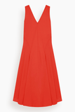 Another Tomorrow Full Skirt Dress in Vermilion