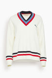 Marni Wool V-Neck Sweater in Cream