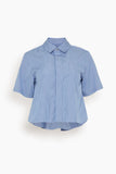 Sacai Poplin Shirt in Blue Stripe