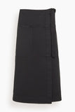 Toast Apron Wrap Cotton Canvas Skirt in Slate