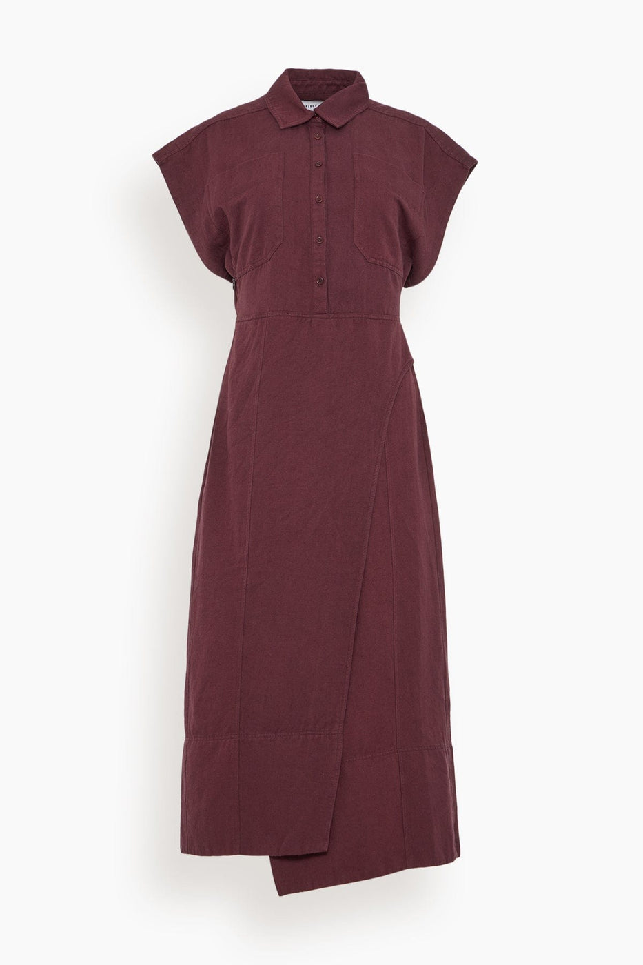 Apiece Apart Casual Dresses Yelena Wrap Dress in Fig Apiece Apart Yelena Wrap Dress in Fig