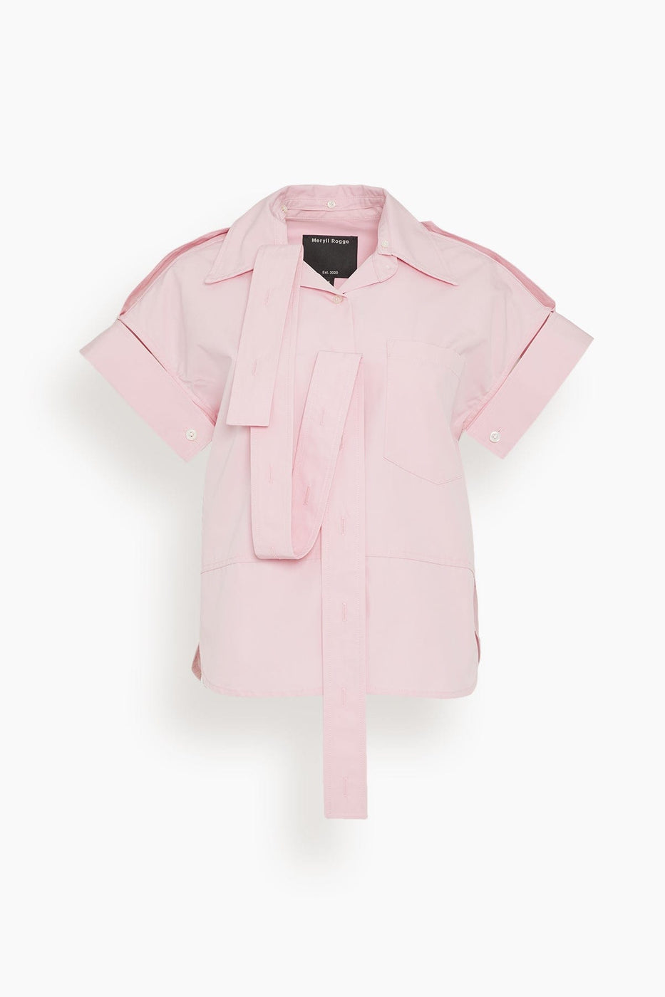 Meryll Rogge Tops Short Sleeve Deconstructed Shirt in Pink Meryll Rogge Short Sleeve Deconstructed Shirt in Pink