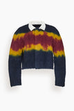 Sacai Chusen-Dyed Knit Cardigan in Navy Multi