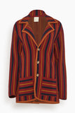 Paula Aurora Knitted Blazer in Red Stripes