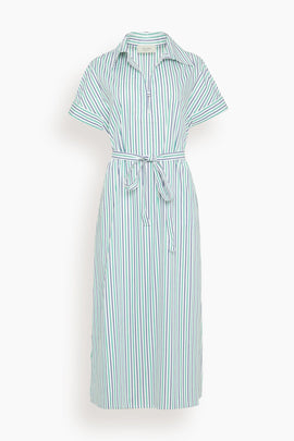 Darla Dress in Green Stripe