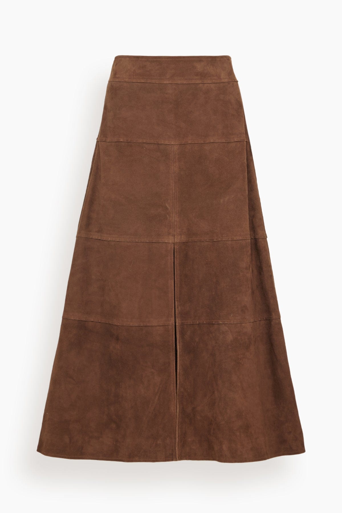Tanya Taylor Suede Hudson Skirt in Chocolate