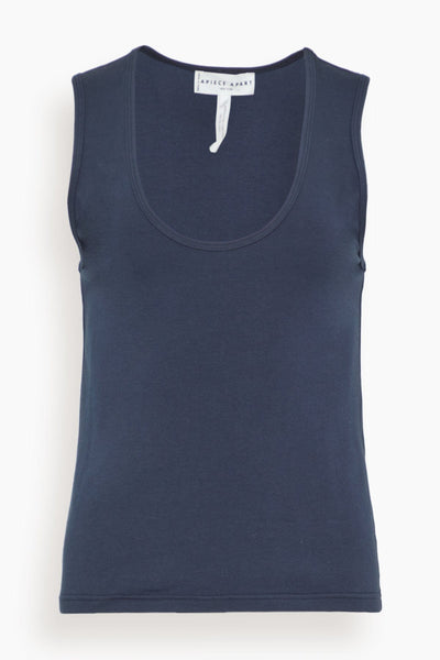 Uri Low Cut Tank in Navy