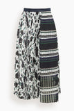 Pattern Mix Skirt in White Multi