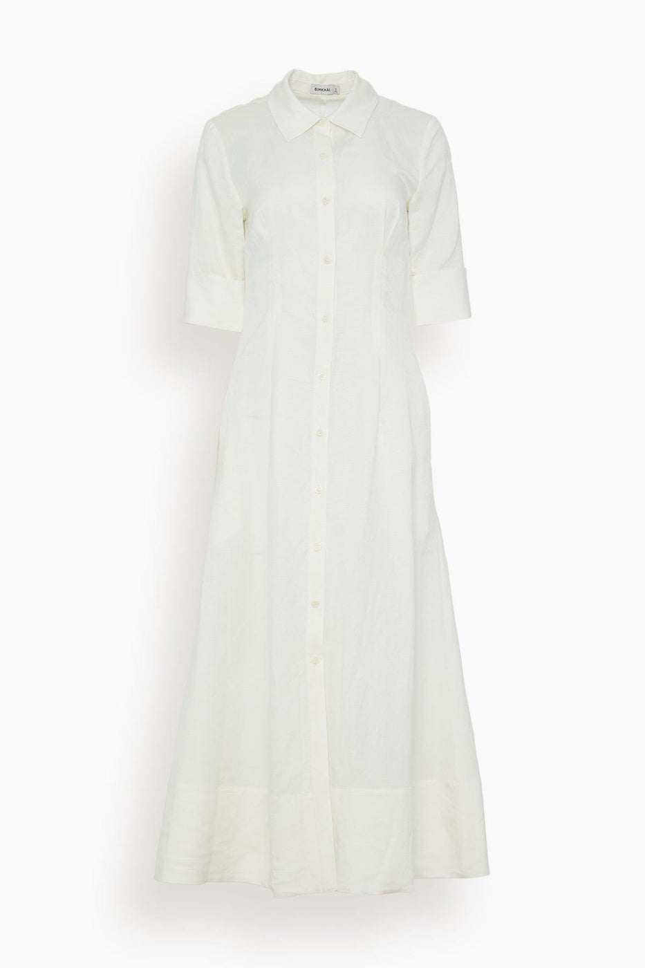 Simkhai Dresses Claudine Short Sleeve Shirt Midi Dress in White