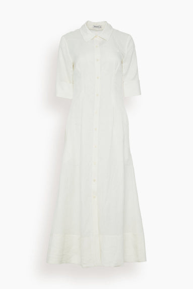 Simkhai Dresses Claudine Short Sleeve Shirt Midi Dress in White