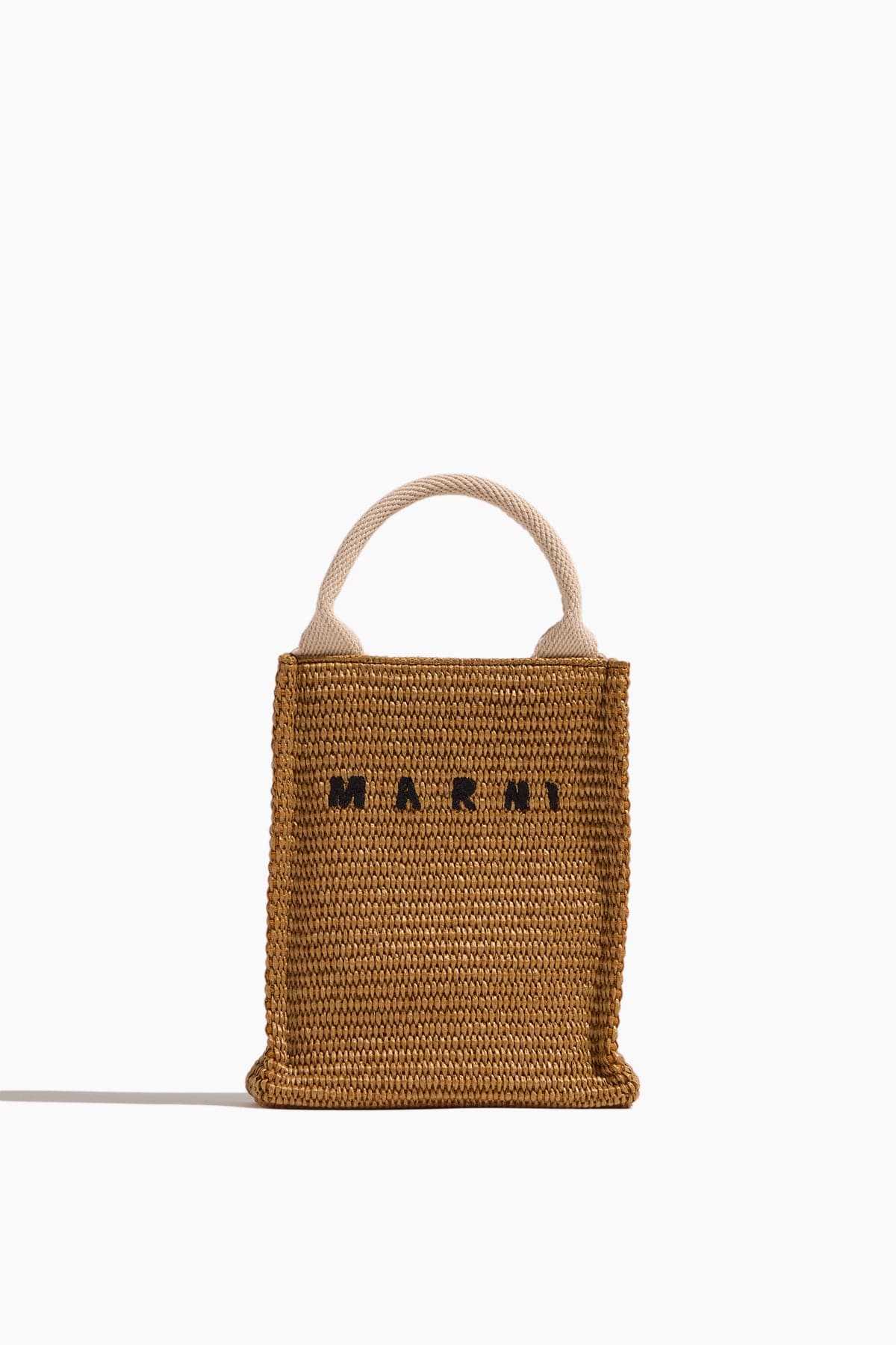 ☆MARNI☆LARGE RAFFIA E-W Tote 2wayバッグ RAW SIENNA/NATURAL Small natural raffia-effect Trunkaroo beach bag | Marni