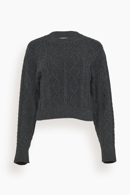 Samsoe Samsoe Sweaters Eliette Crew Neck Crop Sweater in Phantom