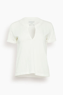 Classic Henley Tee in Ivory