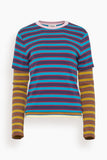 Staud Dillon Tee in Potter Stripe Multi