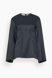 Bite Studios Sculpted Satin Blouse in Black
