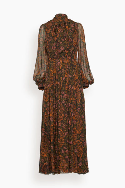 Paisley Dress in Brown