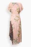 Staud Fawn Silk Dress in Tapestry Rose Multi