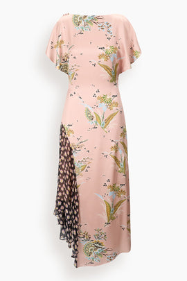 Fawn Silk Dress in Tapestry Rose Multi