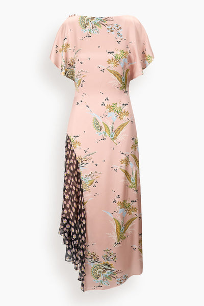 Fawn Silk Dress in Tapestry Rose Multi