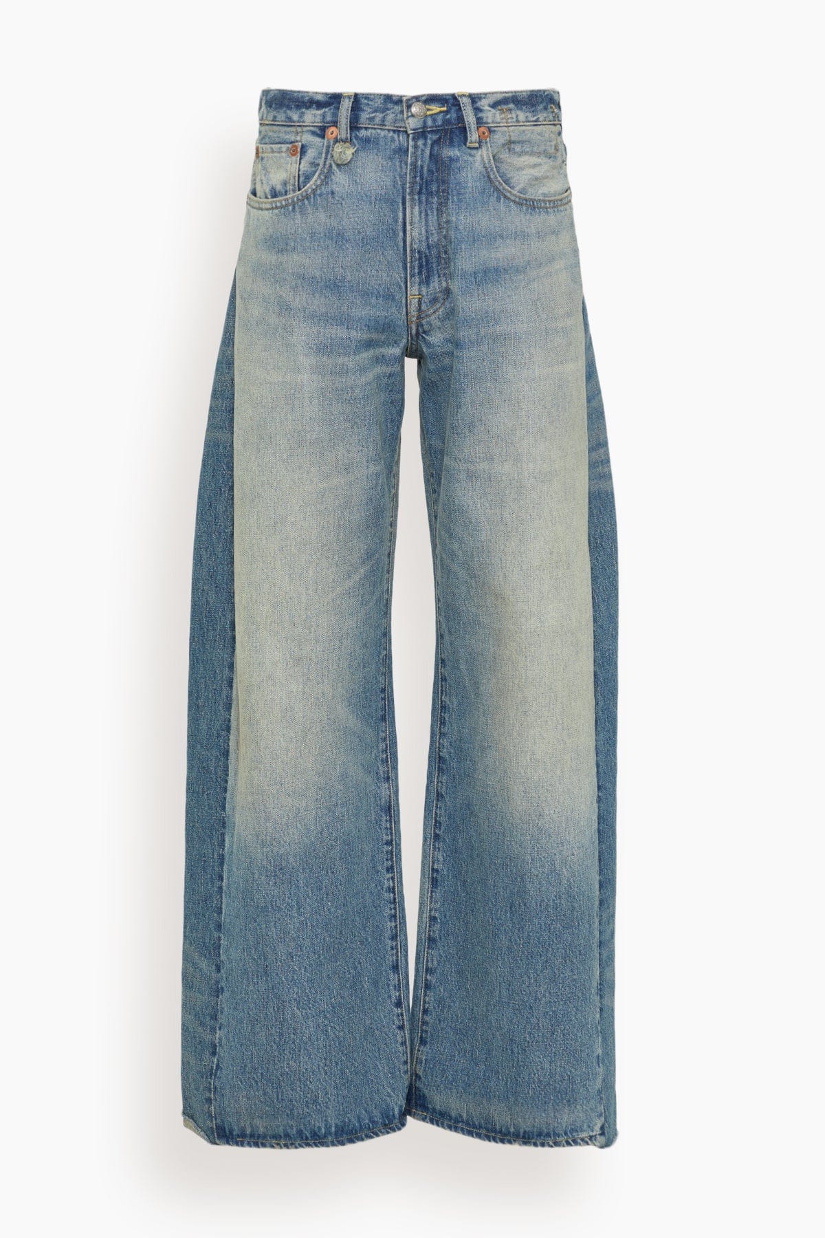 R13 Insert D'Arcy Loose Jean in Vintage Indigo Colorblock