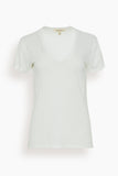 Nili Lotan Tops Carol V-Neck Tee Shirt in White Nili Lotan Carol V-Neck Tee Shirt in White