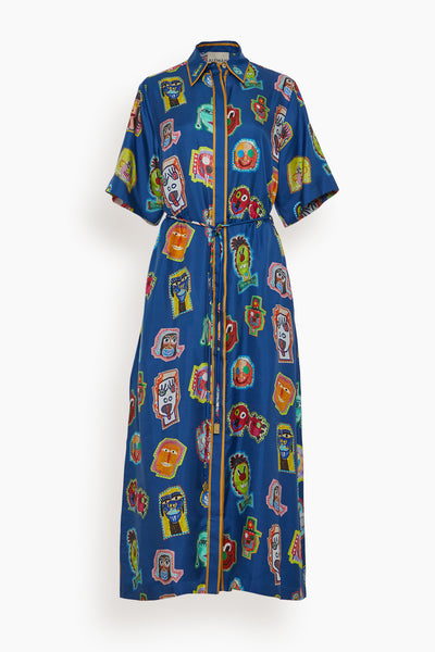 Rollers Shirt Dress in Navy