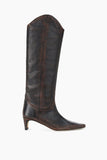 Staud Western Wally Boot in Espresso Distressed