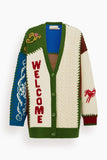 Alemais Lasso Patchwork Knit Cardigan in Multi