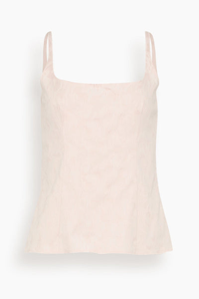 Waves and Drops Cotton Jacquard Top in Azalea