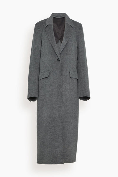 Classic Double Coat in Mid Grey Melange