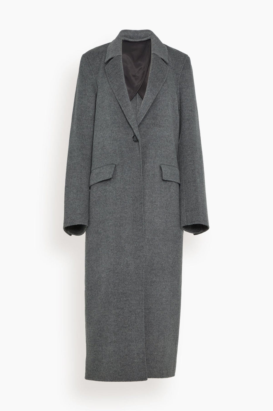 Toteme Coats Classic Double Coat in Mid Grey Melange Toteme Classic Double Coat in Mid Grey Melange