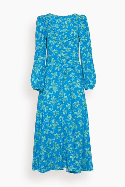 Dorothy Dress in Blue Vintage Leaf