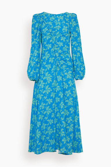 Kitri Casual Dresses Dorothy Dress in Blue Vintage Leaf