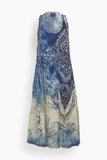 R13 Tank Dress in Blue Distressed Medallion