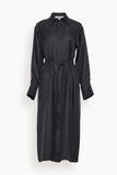 Rohe Casual Dresses Silk Open Back Wrap Dress in Noir