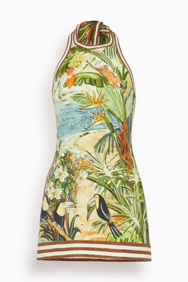 Toucan Tango Halter Mini Dress in Multi
