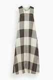 Toast Casual Dresses V-Neck Check Linen Easy Dress in Ecru/Charcoal V-Neck Check Linen Easy Dress in Ecru/Charcoal