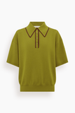 Alemais Valentina Knit Polo in Olive