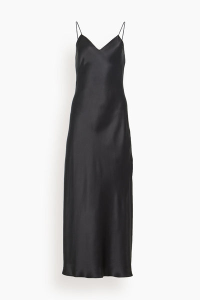 Mossy Slip Dress in Noir