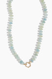Vintage La Rose Necklaces Aquamarine Knotted Chain in 14k Yellow Gold