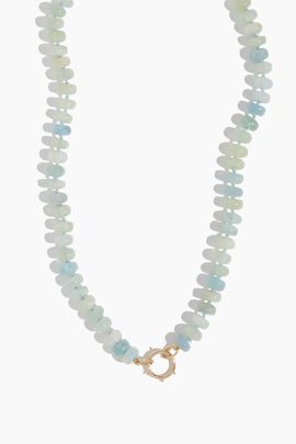 Aquamarine Knotted Chain in 14k Yellow Gold
