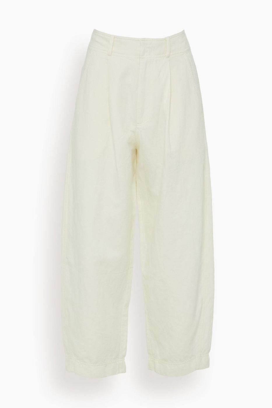 Apiece Apart Pants Bari Crop Trouser in Cream