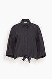 Forte Forte Cotton Popline Half Sleeve Shirt in Notte