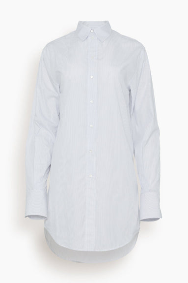 Sa Su Phi Tops Marcela Long Shirt in Bianco/Azzurro