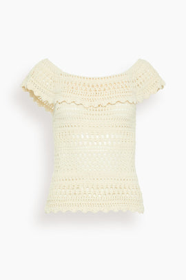 Zaelle Off Shoulder Top in Ecru